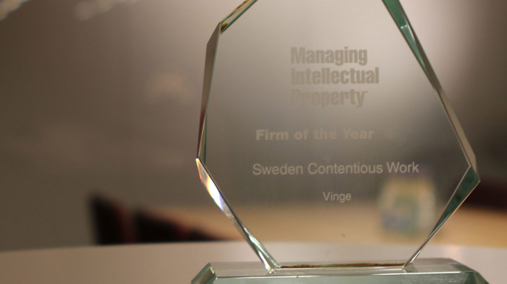 Vinge utsedd till IP Firm of the Year