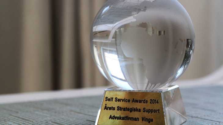 Vinge IT - årets strategiska support inom Self Service